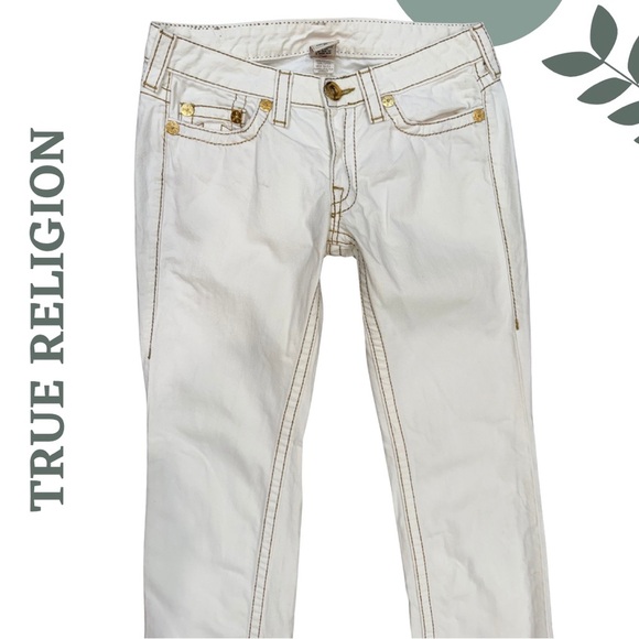 True Religion Wimen’s Off White Bootcut Jeans – Size 30 – Made in USA - Picture 3 of 12